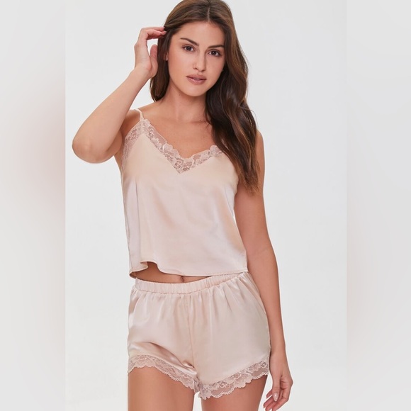 Satin Lounge Cami and Shorts Set - Picture 1 of 7